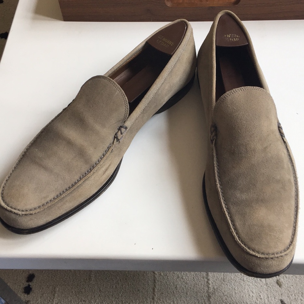 John Varvatos Grey Suede Dress Shoes